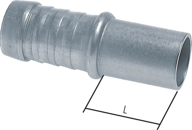 Exemplarische Darstellung: Schlauchnippel mit Rohrstutzen (leichte Baureihe)