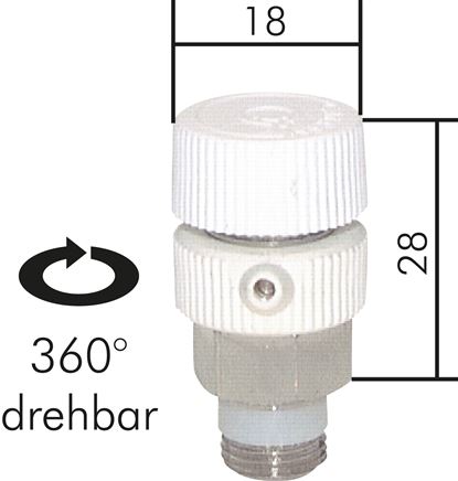 Exemplarische Darstellung: Ablass- und Entlüftungsventil ohne Tülle, G 1/8"