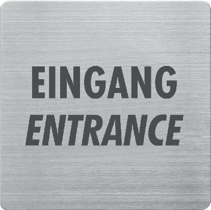 Exemplarische Darstellung: Hinweisschild "Eingang"